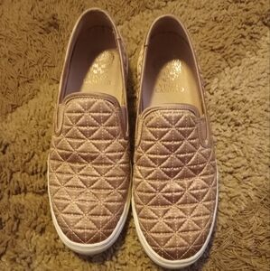 Vince Camuto Gold Quilted Slip-On Sneakers